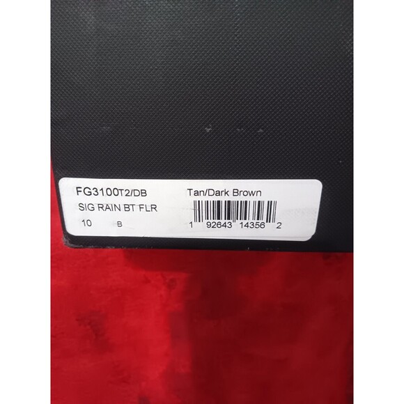 Coach Rain Boots Size 10B Tan & Dark Brown With Pink Floral Print NOB - Picture 7 of 9